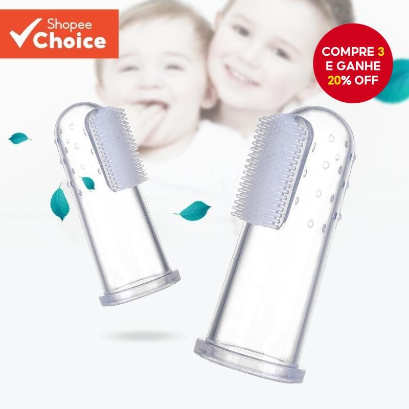 Escova de Dentes Baby Thumb Látex de Silicone para Limpeza da Língua