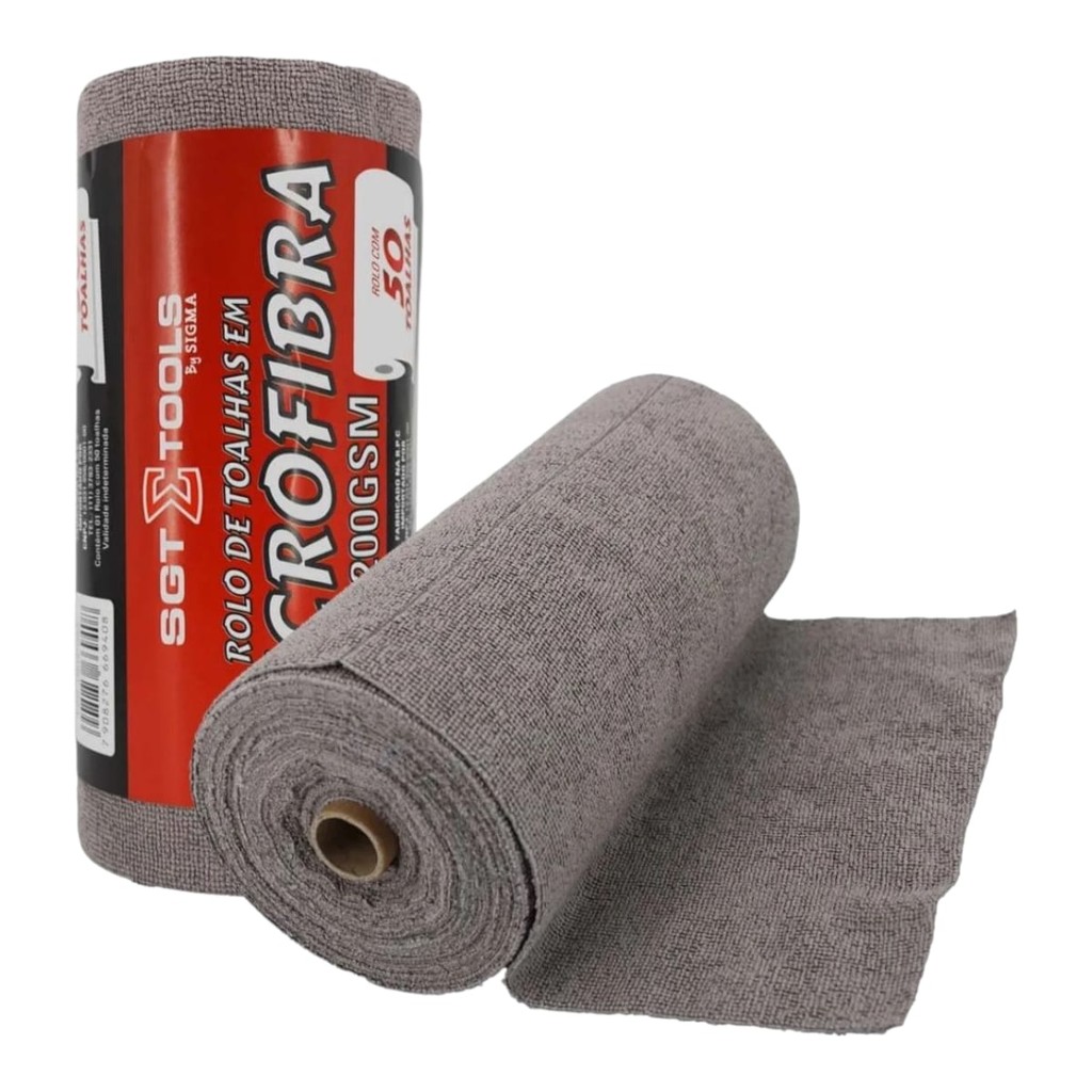Rolo Toalhas Em Microfibra 30x30 200gsm 50un Cinza - Sigma em Oferta na Shopee