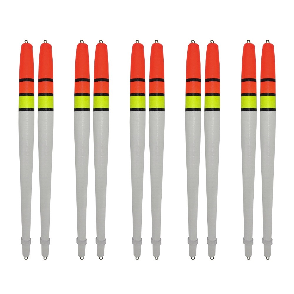kit 10 Bóia Pena Palito de Madeira T 19cm Tainha Tilapia Piau - Sports & Outdoors
