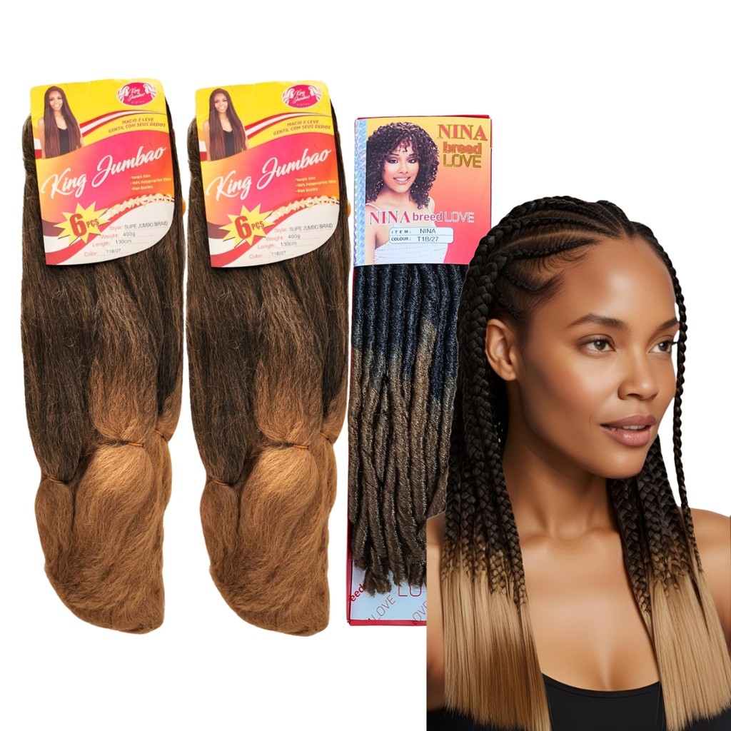 Kit 2 King Jumbo + 1 Nina Soft Dread Para Penteados Afro