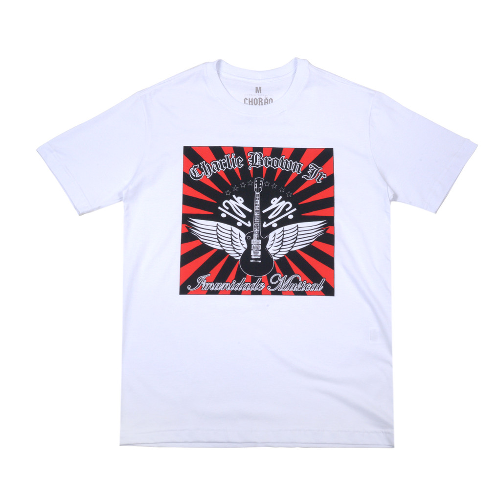 Camiseta Charlie Brown Jr Imunidade Musical Discografia Original Algodão Branca Masculina em Oferta na Shopee