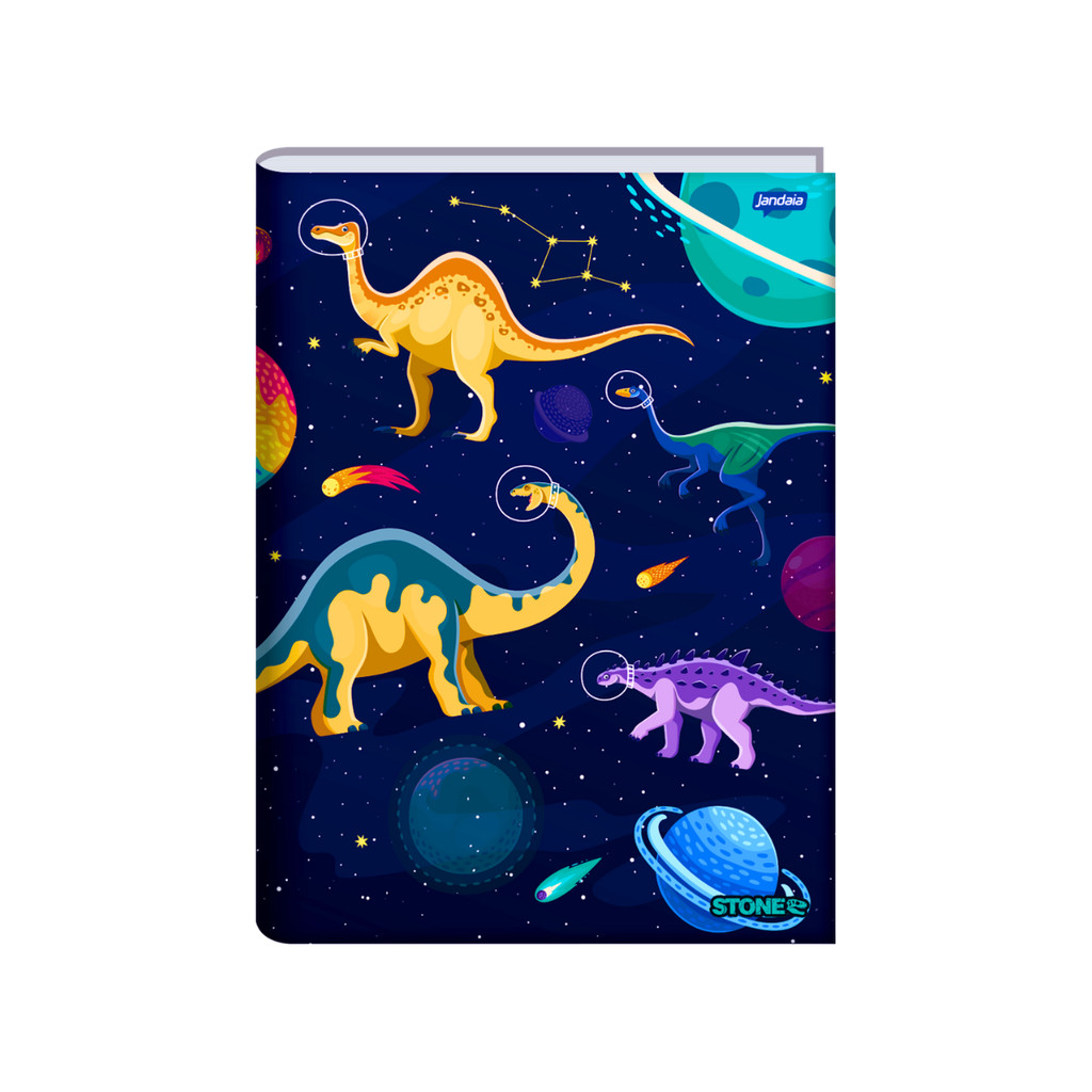 Caderno Brochura Universitário Stone 80 Folhas- Jandaia CAPA:Dino Espaço em Oferta na Shopee