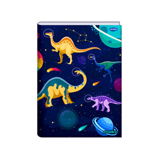 Caderno Brochura Universitário Stone 80 Folhas- Jandaia CAPA:Dino Espaço em Oferta na Shopee