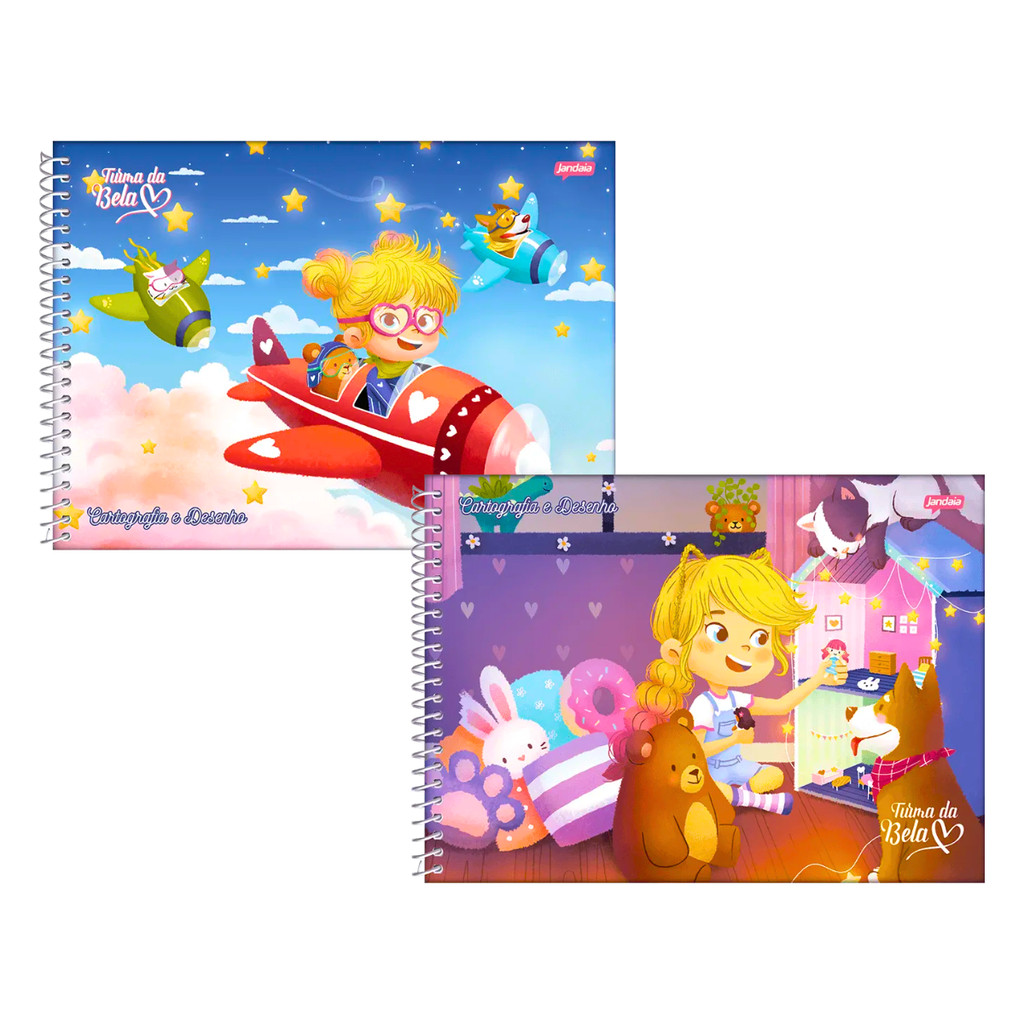 Caderno De Desenho Universitário Turma Da Bela 80 Folhas - Jandaia em Oferta na Shopee