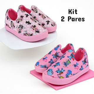 Kit 2 Pares Tênis Infantil Menina Calce Facil Confortável e Macio em Oferta na Shopee
