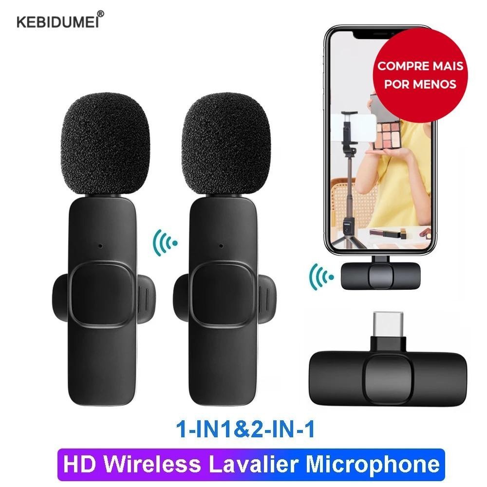 Microfone De Lapela Sem Fio Vlog TypeC Com Redução De Ruído E Duplo Para Gravação De Vídeo Ensino Ao Vivo