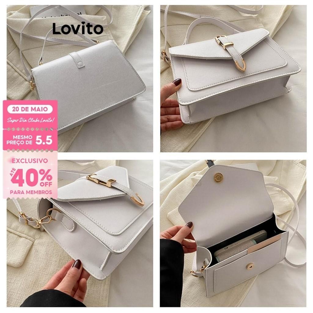 (Trendy) Lovito Elegante Pequena Bolsa Quadrada Grande Capacidade Pequena Bolsa de Ombro para Mulheres LFA51621 - Women Bags