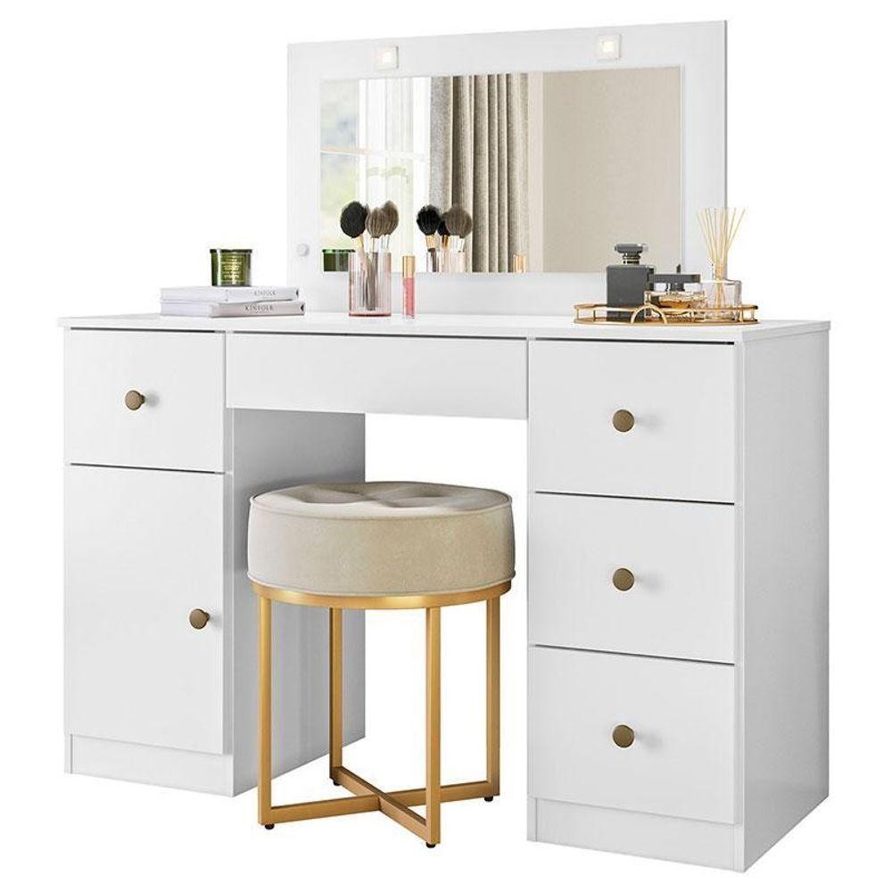 Penteadeira Camarim Sonhos tonalidade principal Branco Brilho - Moval em Oferta na Shopee