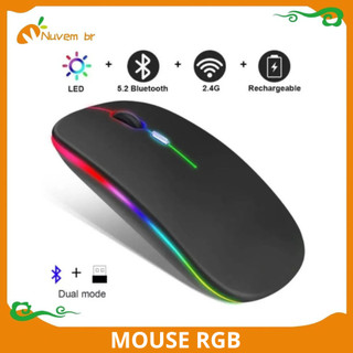 Mouse Wireless Recarregavel Profissional led gamer usb portatil bluetooth Com Bateria Sem…