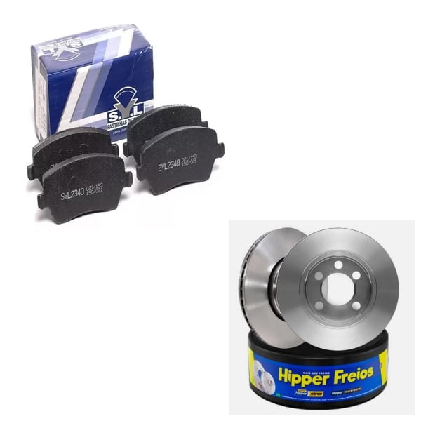 Kit Disco Freio Ventilado + Jogo Pastilha Freio Captur 1.6 2017 a 2021 - HIPPER FREIOS / SYL