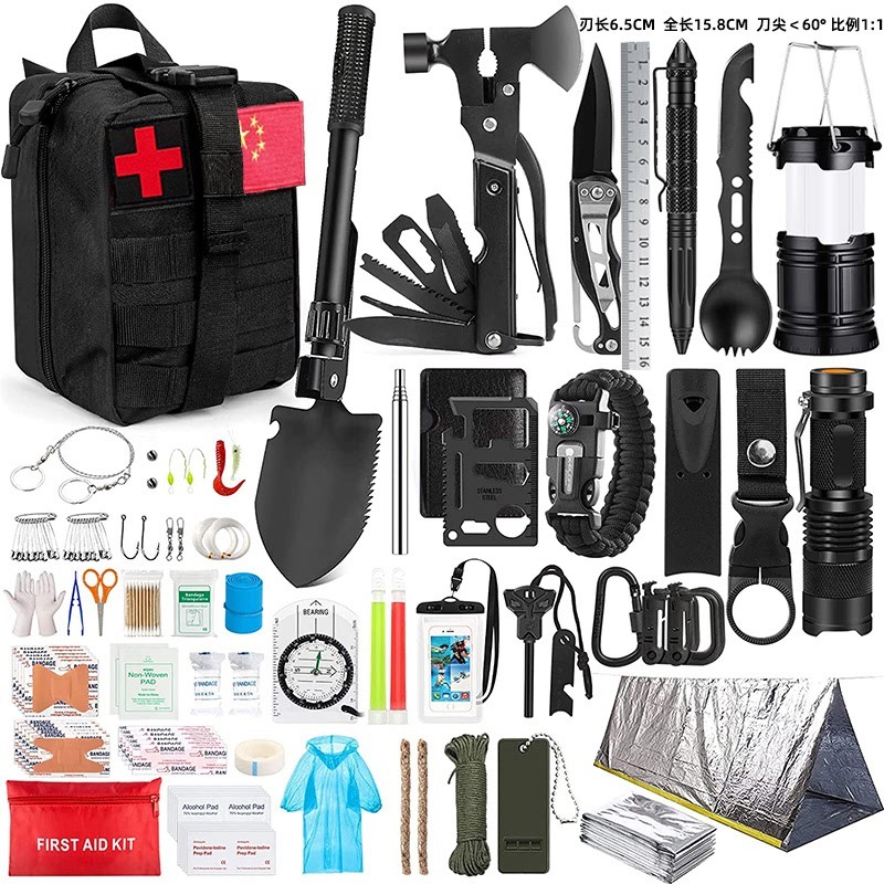 Kit de sobrevivência e kit de primeiros socorros, 42 peças de equipamentos de sobrevivência com bolsa Molle Para homens em Oferta na Shopee