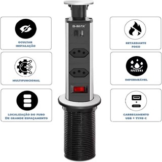 Torre de Tomadas Inteligente | Filtro de Linha com 2 USB e USB-C | Multiplug Bivolt em Oferta na Shopee