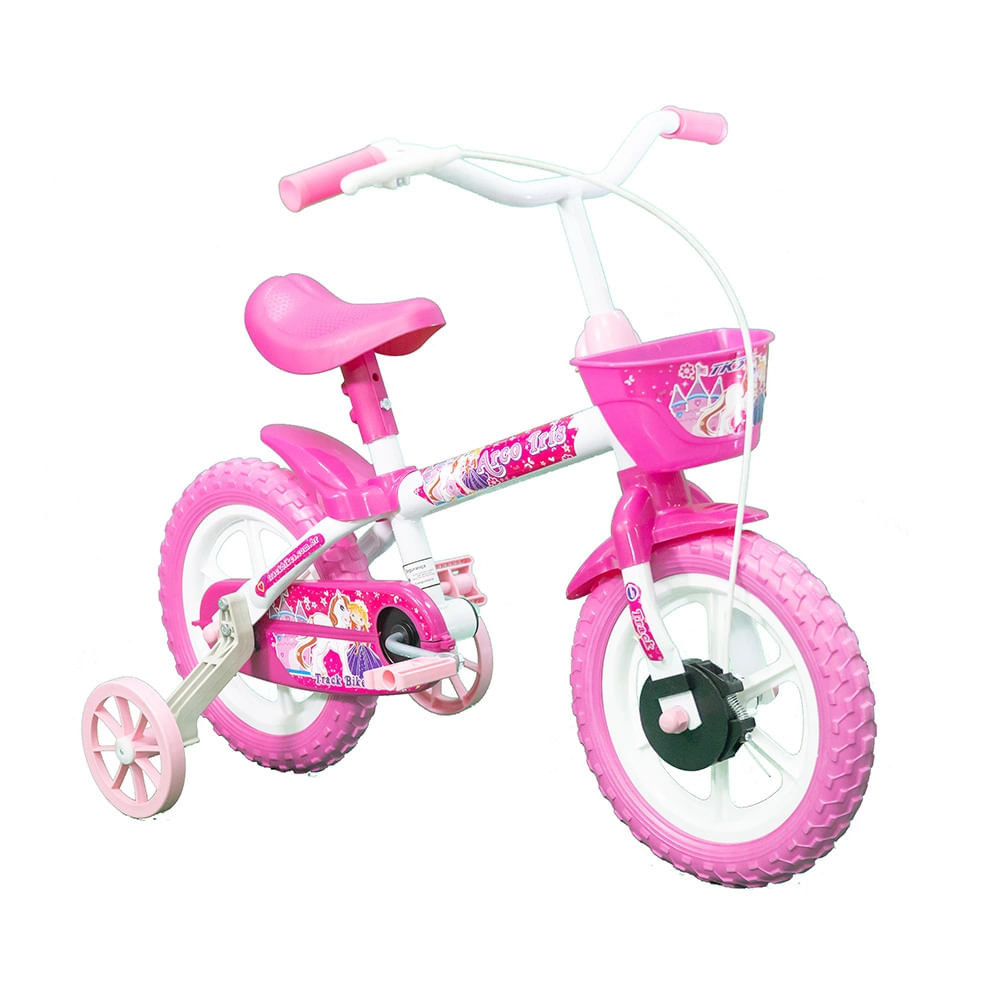 Bicicleta Aro 12 Track Arco Íris Branca/Rosa TK3 - Sports & Outdoors