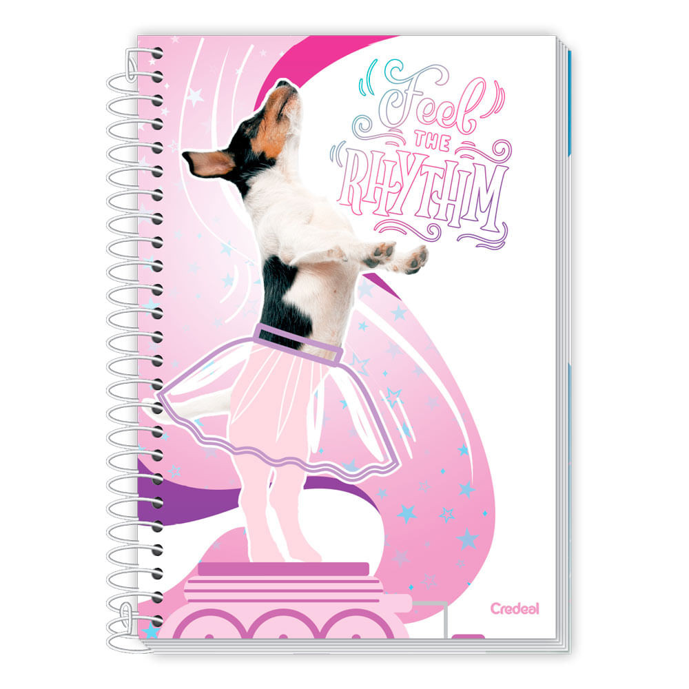 Caderno Universitário Feminino Mimo 160F/10 Matérias Credeal - Stationery