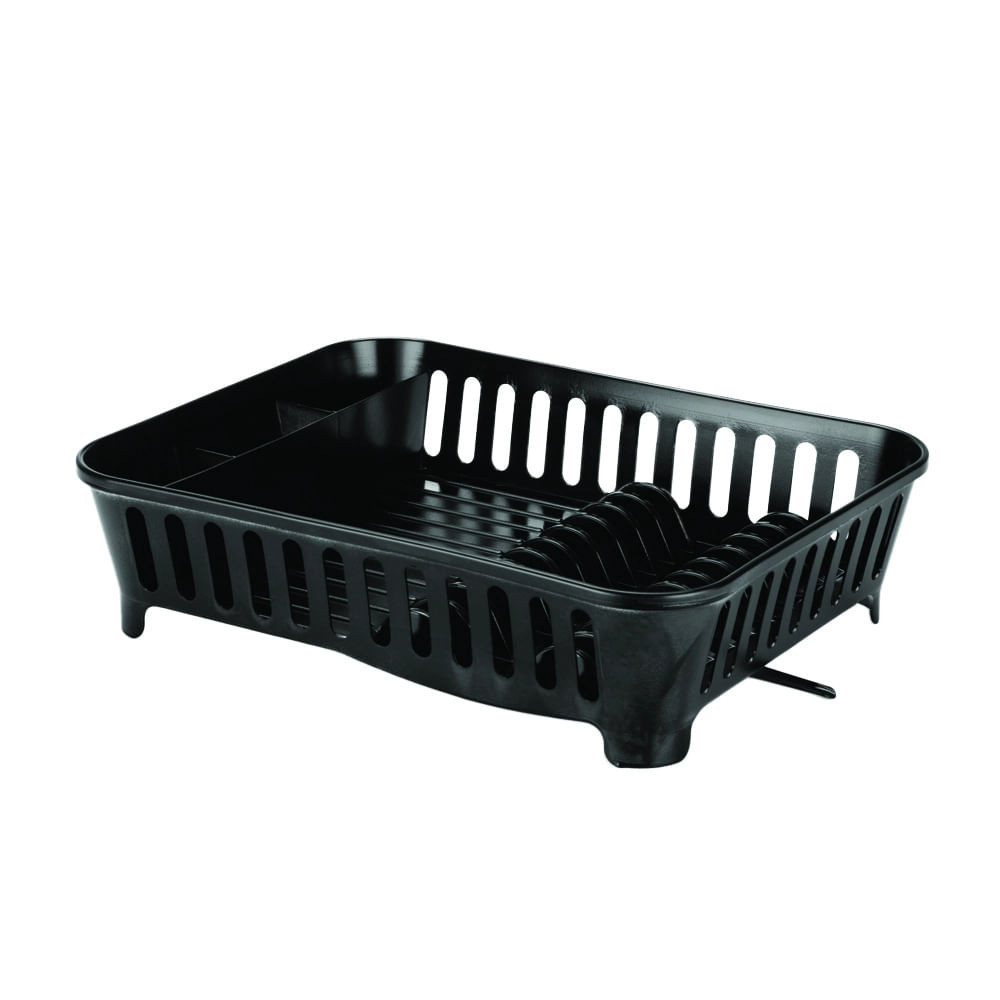 Escorredor de Louça Arthi Plástico com Escoamento de Água Preto - Home Appliances