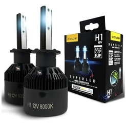 Kit Lâmpada Super Led Branco 8000k 12v H1 Ip67 Code