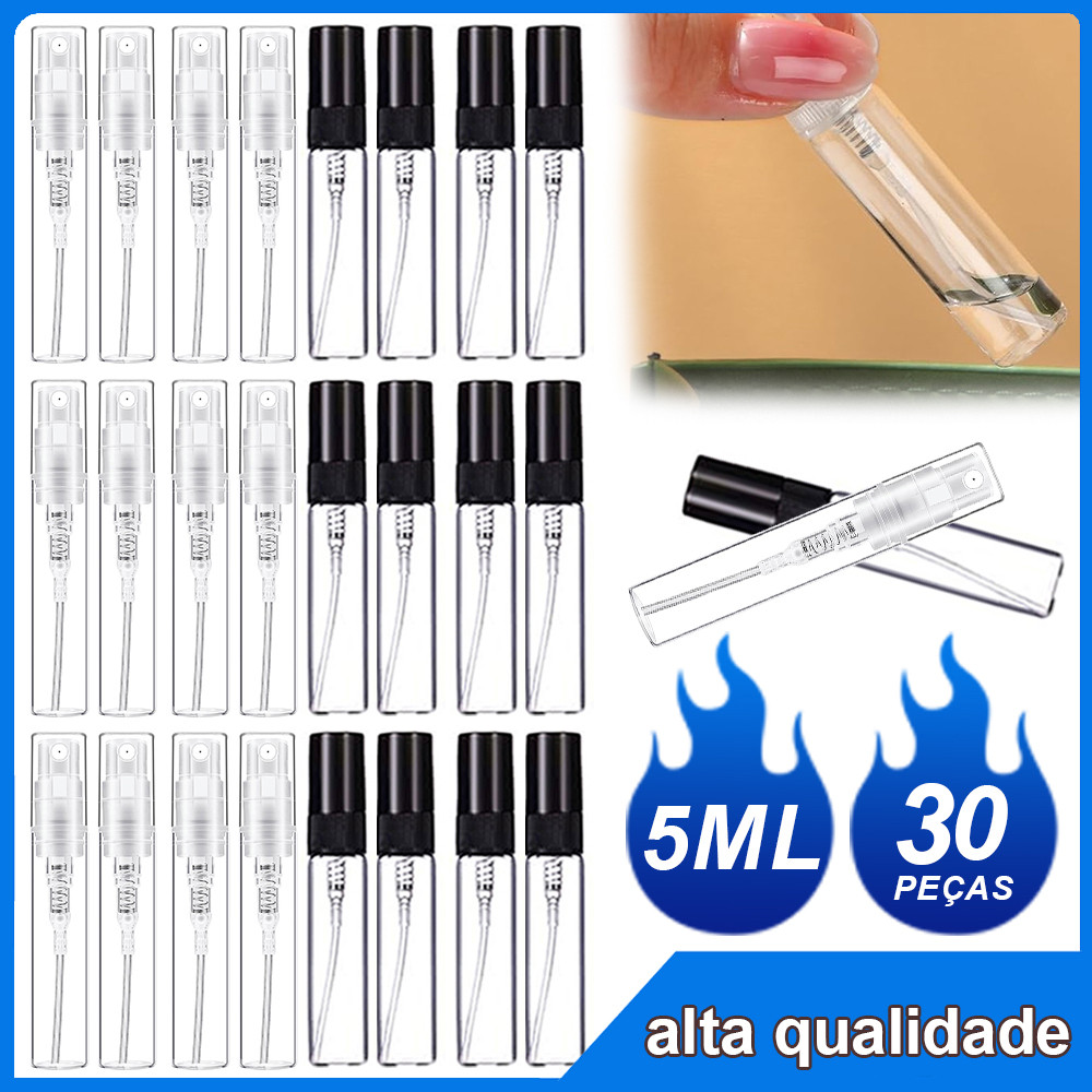 30 pçs 5ml Frasco De perfume Com Caneta snap-on Plástico spray sub-Garrafa Teste