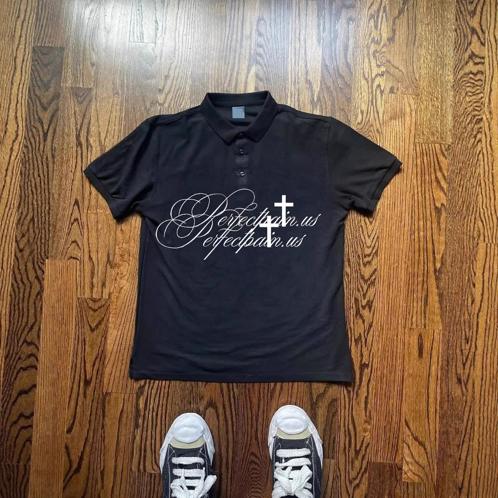 Europeu E Americano De Manga Curta Verão Carta Impressa Camisa Polo Camiseta High Street Y2k Retro Topo Casual Wear