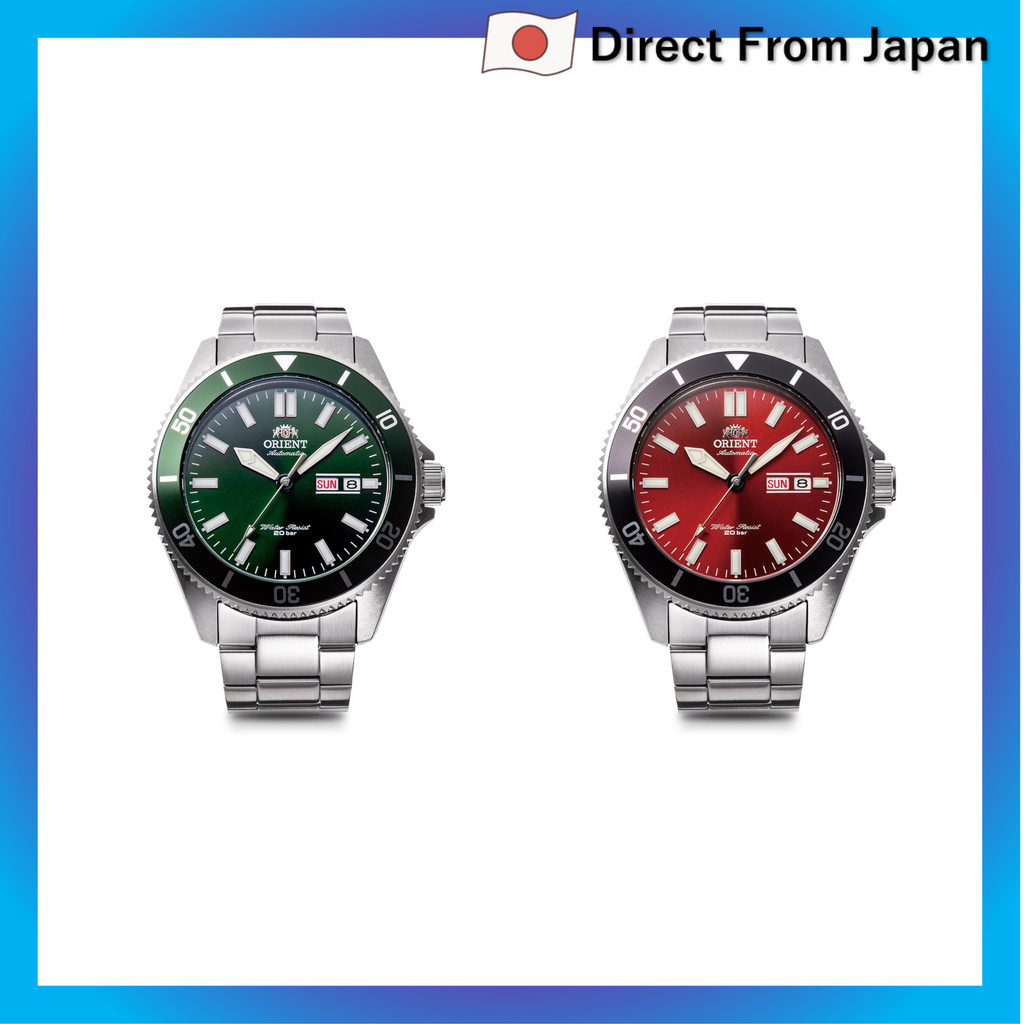 Relógio de mergulho automático Orient Mako, masculino, verde, RN-AA0914E, com garantia do fabricante japonês Verde,Verme