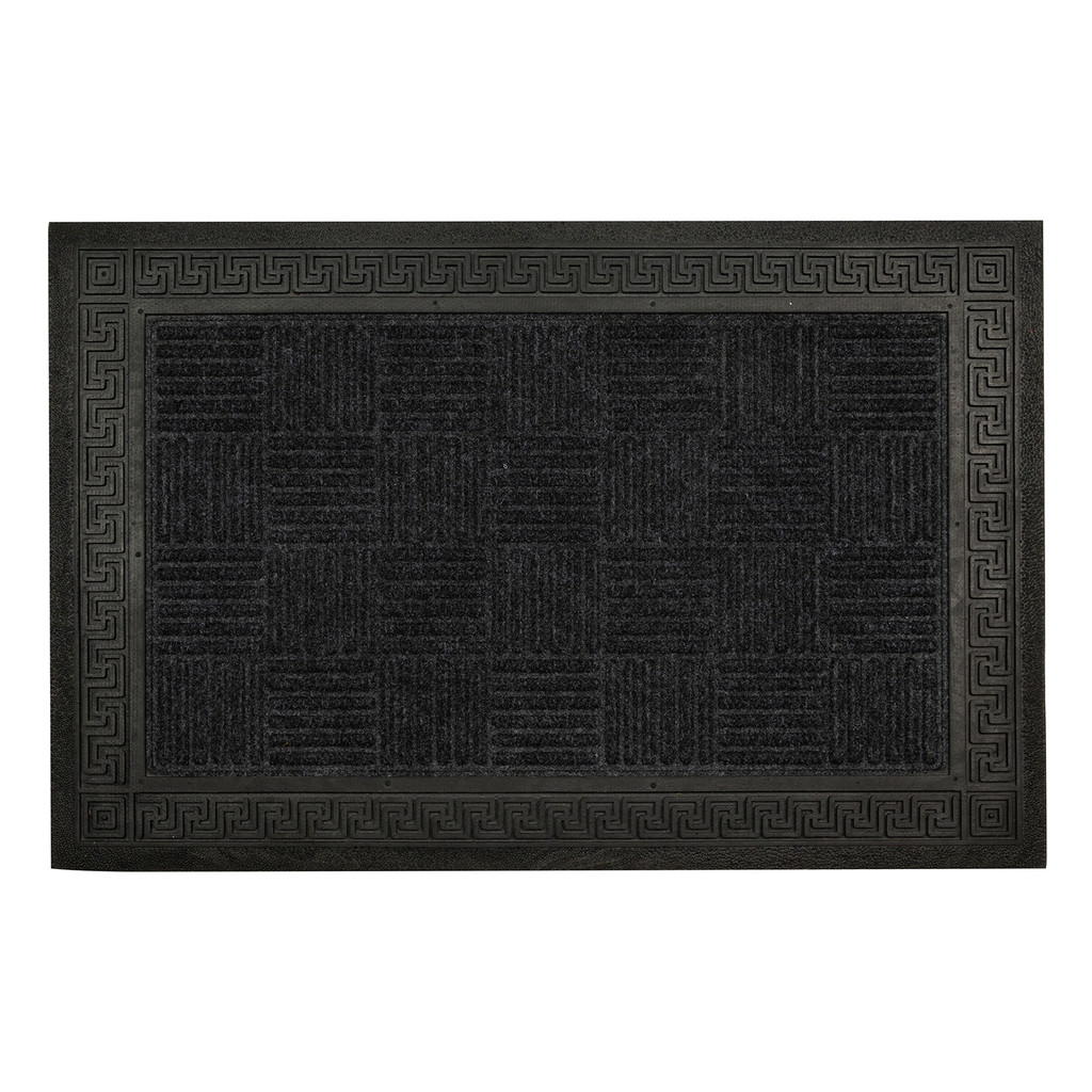 Capacho Borracha 40x60cm Felix 22 Preto Tapete Entrada Residencial Antiderrapante Decorativo Edantex