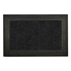 Capacho Borracha 40x60cm Felix 22 Preto Tapete Entrada Residencial Antiderrapante Decorativo Edantex