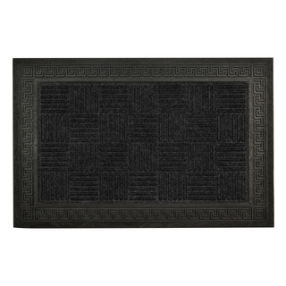 Capacho Borracha 40x60cm Felix 22 Preto Tapete Entrada Residencial Antiderrapante Decorativo Edantex