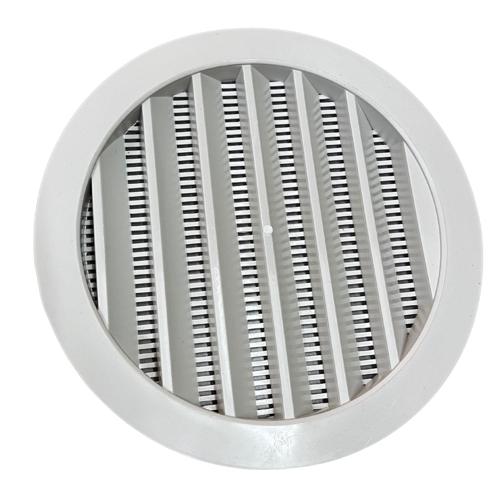 Grade De Ventilação Redonda 200mm Com Aletas Branca 1pç