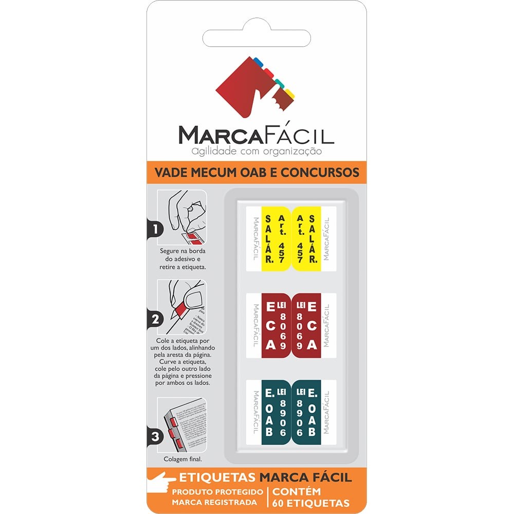 Imagem Etiquetas Vade Mecum OAB e Concursos Marca Fácil