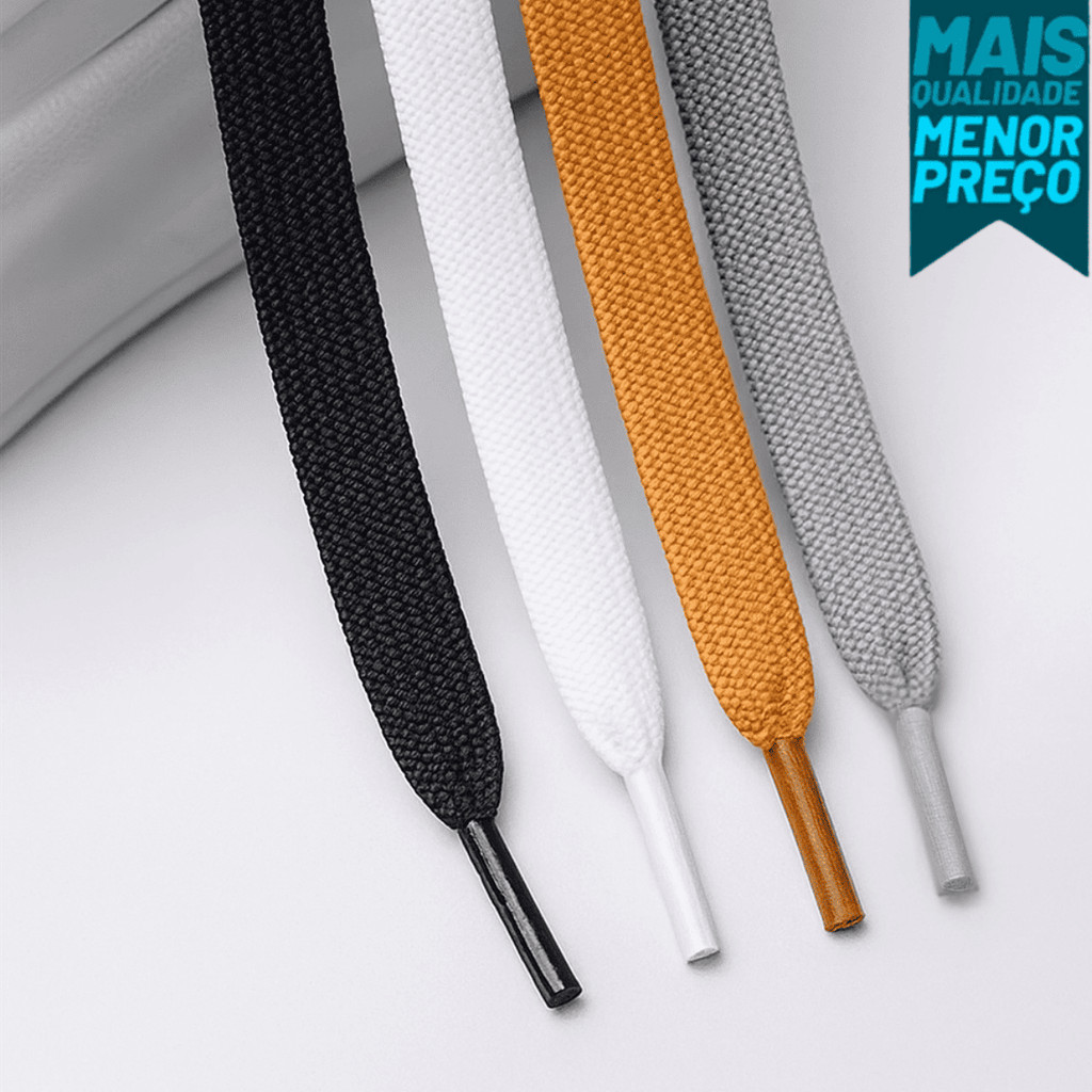 Kit 2 Pares Cadarço Chato Ideal Para Tênis Alta Durabilidade Conforto 120cm Poliéster Reforçado em Oferta na Shopee