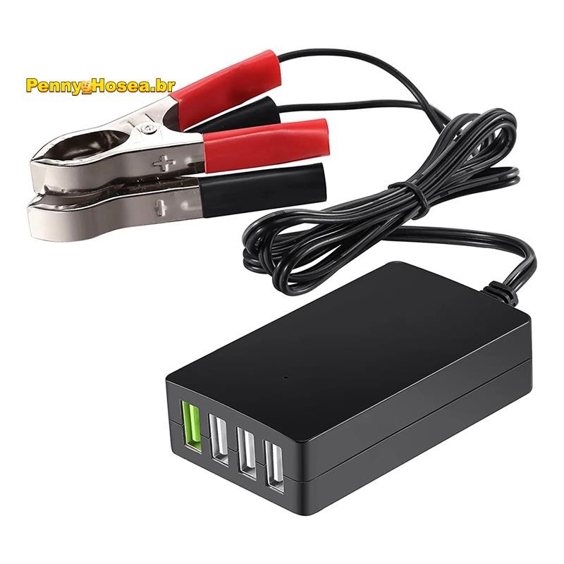 Carregador DC Portátil Usb Multiporta Com Clipe De Bateria Para Outros Smartphones E Tablets