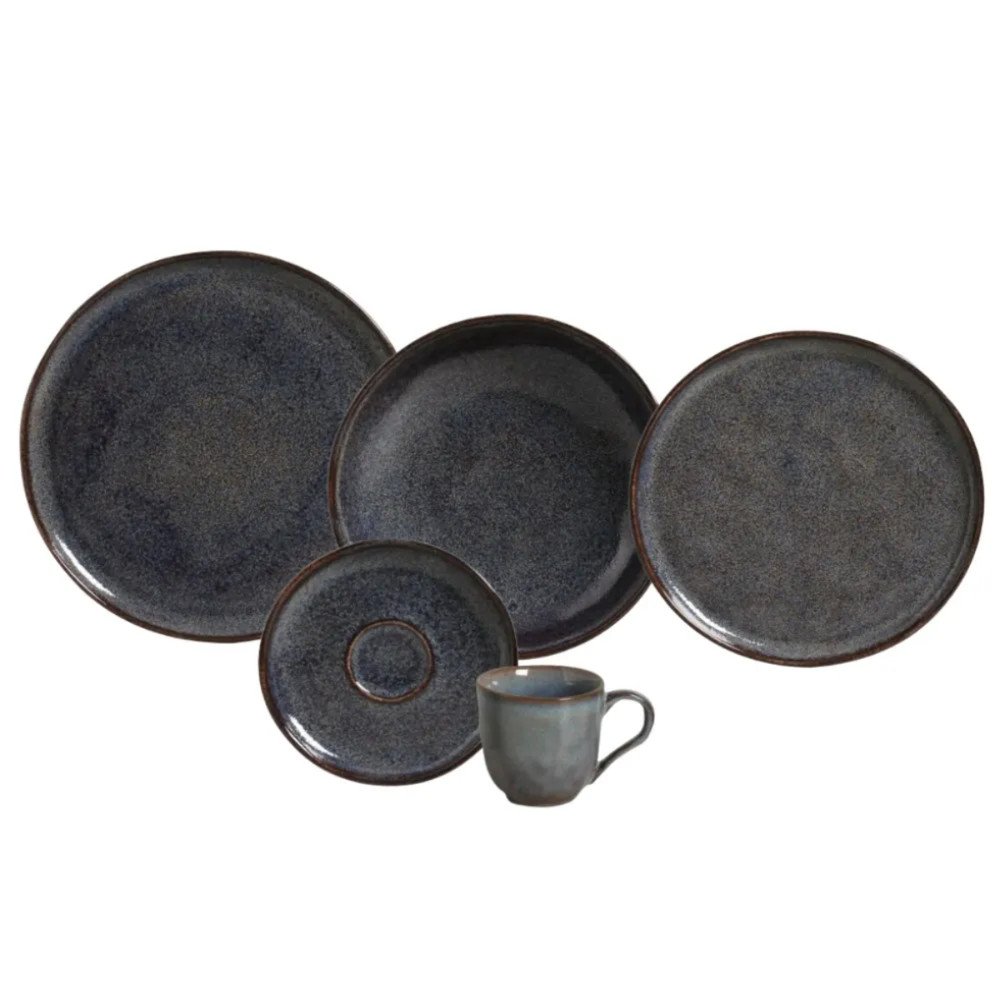 Jogo de Jantar 20 Peças em Stoneware Bio Titanium Porto Brasil