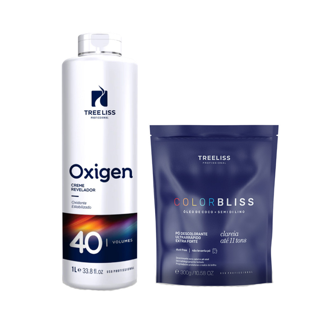 Kit Descoloração Profissional Oxigenada + Pó Descolorante 11 tons Tree Liss