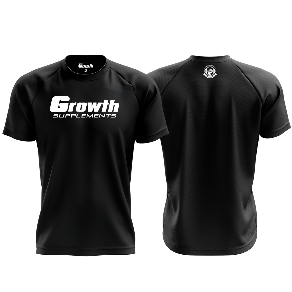 Camiseta Dry Fit Modelo Preta Growth Supplements em Oferta na Shopee