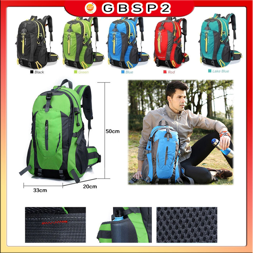 Mochila / Bolsa de Montanhismo Impermeável Grande De 40L para Homens, Viagem / Camping / Caminhada, Bolsa Esportiva