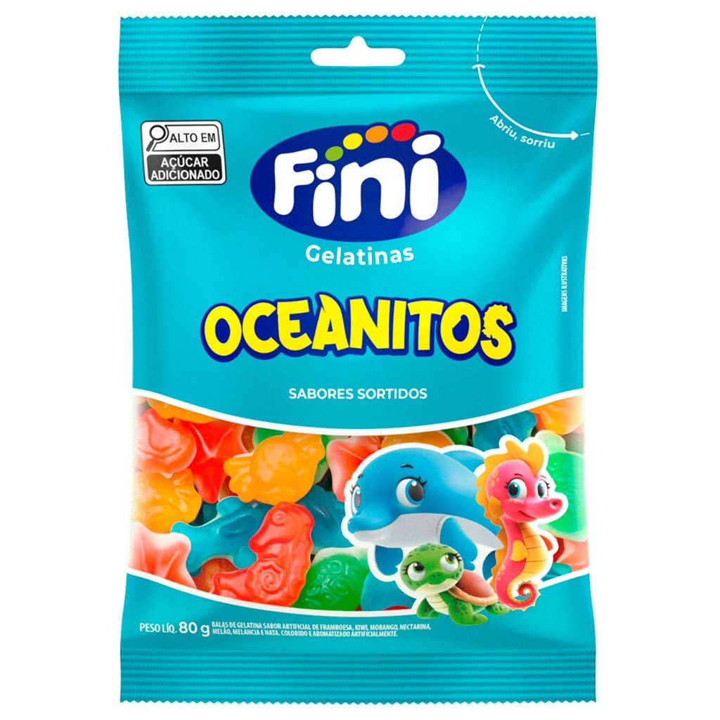 Bala de Gelatina Oceanitos 80g - Fini