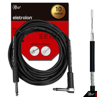 Cabo P10 P10 90 Graus Para Violão Guitarra Baixo 10m Metros
