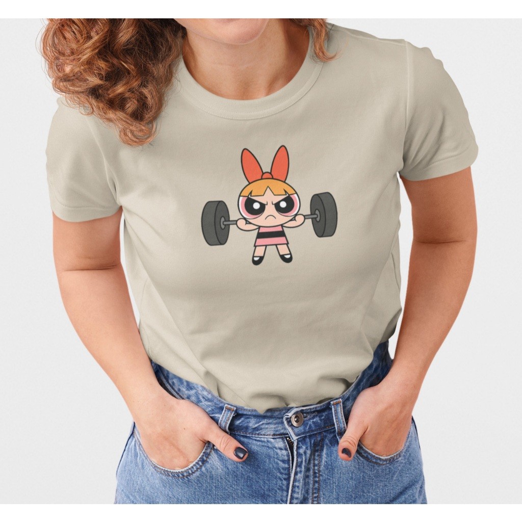 Camisa Feminina Meninas Super Poderosas Academia 100% Algodão, Confortável, Estilo Casual