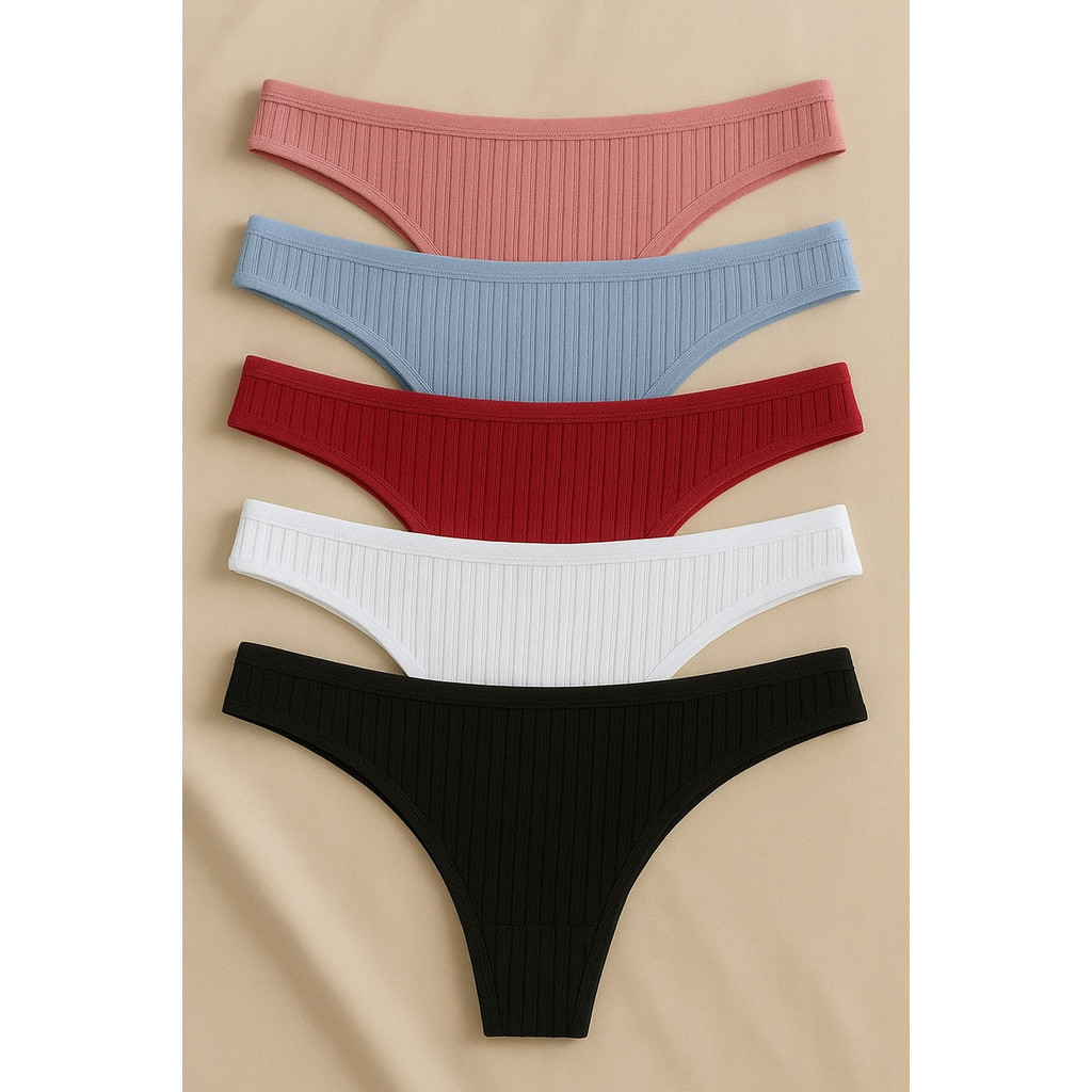 Kit 5 Calcinha Fio Dental  Asa Delta Levanta Bumbum Suede Calcinha Basica Fio