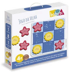 JOGO DA VELHA BABEBI EDUCATIVO MESA MDF MADEIRA TABULEIRO JOGUINHOS DE BOLSA INFANTIL ESTRELA SOL