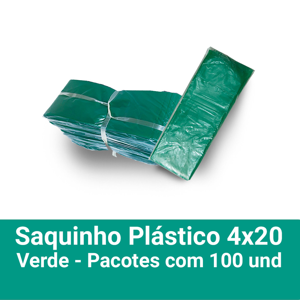 Saquinho Plástico 4x20 - Verde | Lembrancinhas, Geladinhos Divertidos | Translúcido, Fino Resistente em Oferta na Shopee