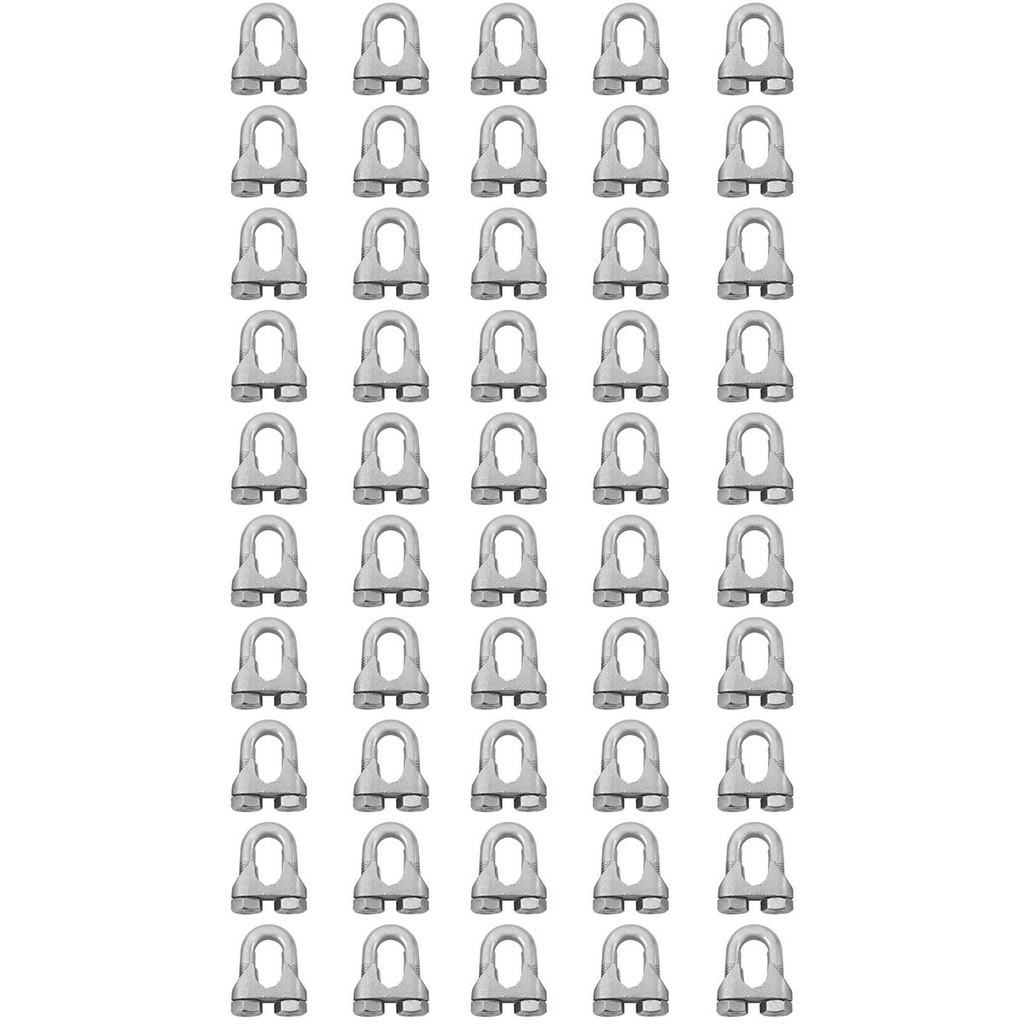 Kit Clips Grampo Para Cabo de Aço 3/16'' 1,0002 (Com 50 Unidades) - Nord em Oferta na Shopee
