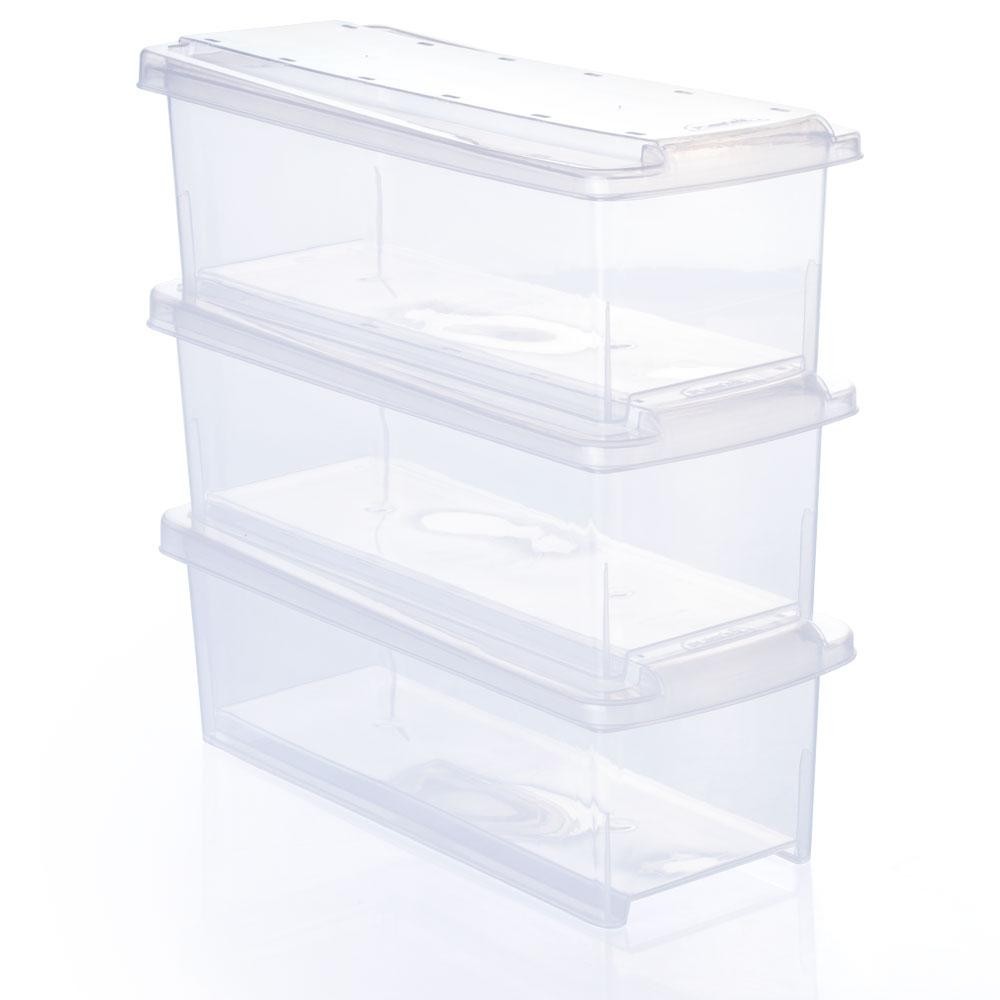 Conjunto de Caixas de Plástico Organizadoras 3,8 L com Tampa - Home & Living
