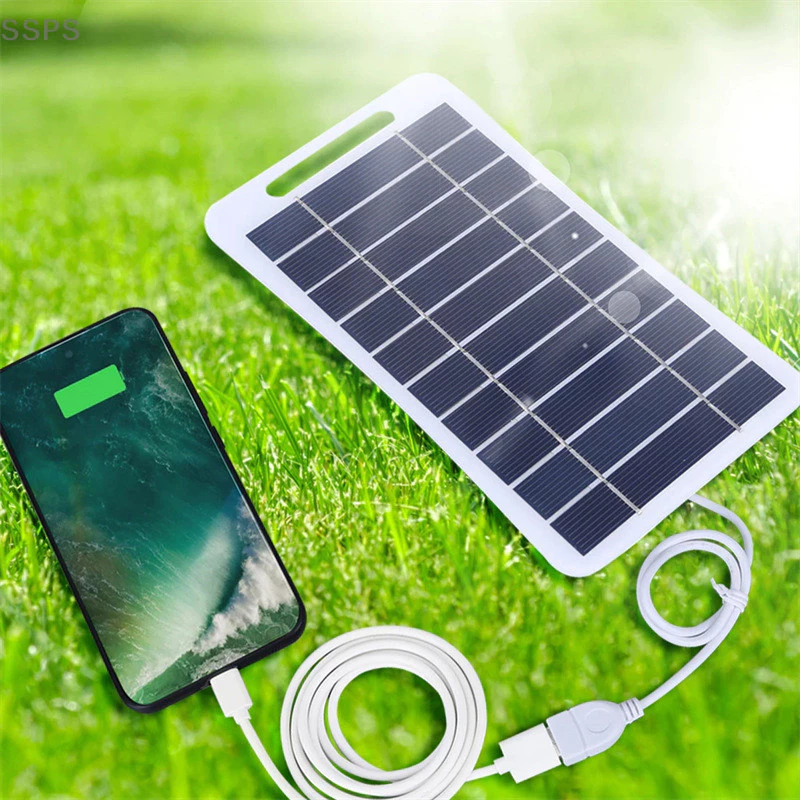 [SSPS] Painel Solar De 2W Com USB À Prova D'água Para Caminhadas Ao Ar Livre E Acampamento De Carregamento De Banco — imagem 1