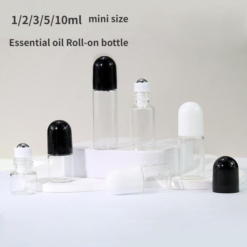 1/2/3/5/10ML Óleo Essencial Roll-on Mini Garrafa Rolo De Aço Bola Frascos Vazios De Vidro Para Viagens