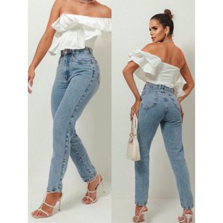 Calça Mom Jeans Feminina Cintura Alta Premium em Oferta na Shopee
