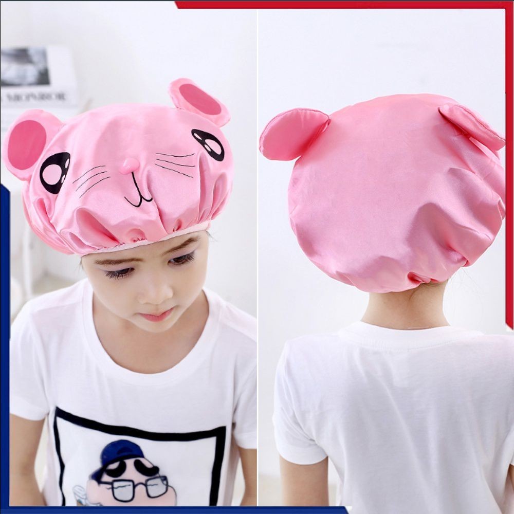 Touca De Banho Para Bebês Ao Ar Livre, Camada Dupla, à Prova D'água, Proteção Para Os Ouvidos, Shampoo Infantil, Touca Para Cabelo Seco