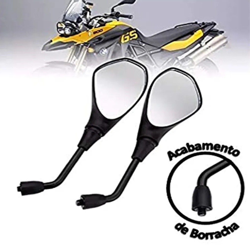 Retrovisor Modelo Bmw F800 Fixo Rosca Honda Ou Yamaha Par — imagem 2 de 2
