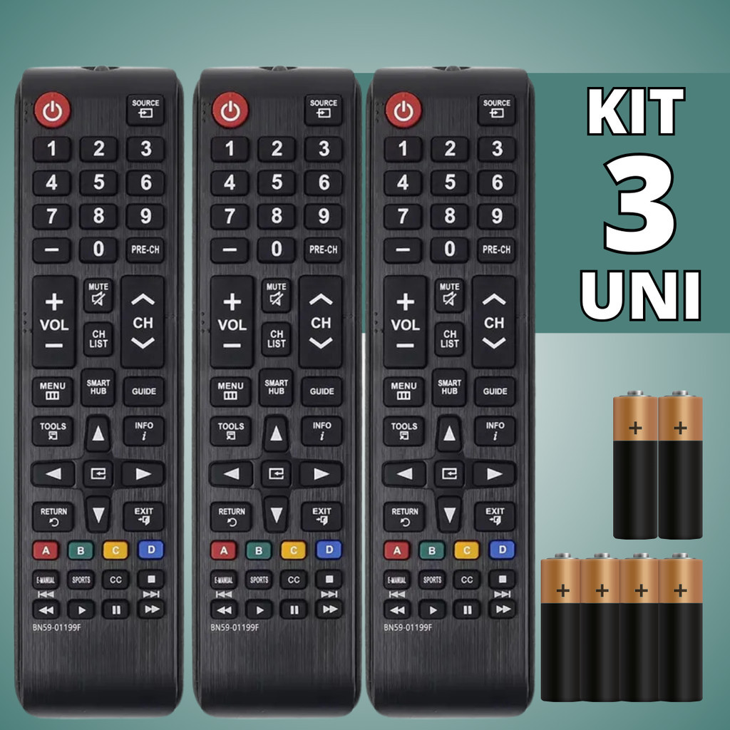 Kit Controle Remoto Compatível com Samsung 4K Smart Hub - Escolha Seu Kit