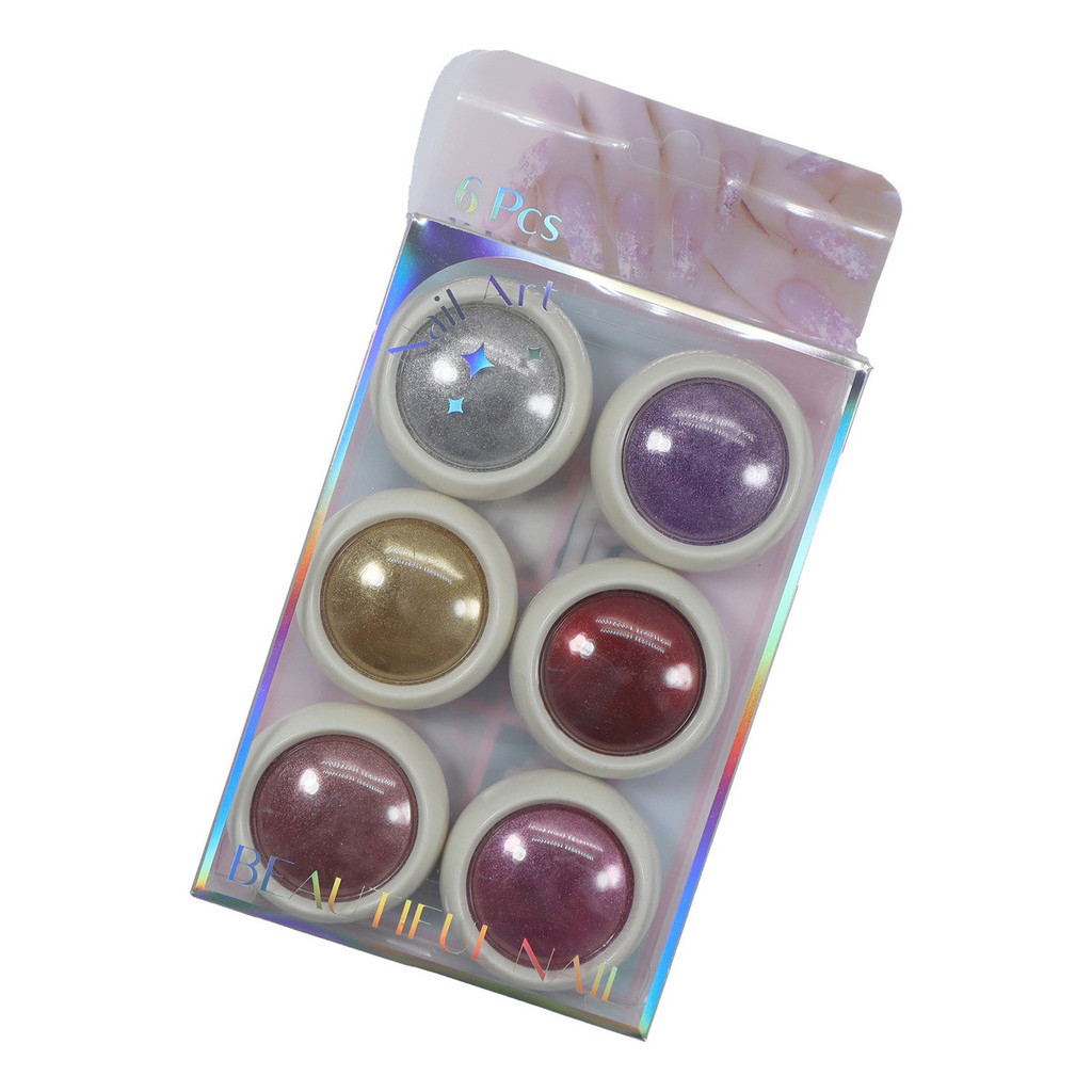 Kit 6 Pó Cromo Metalizado Unhas Cromado Decoração