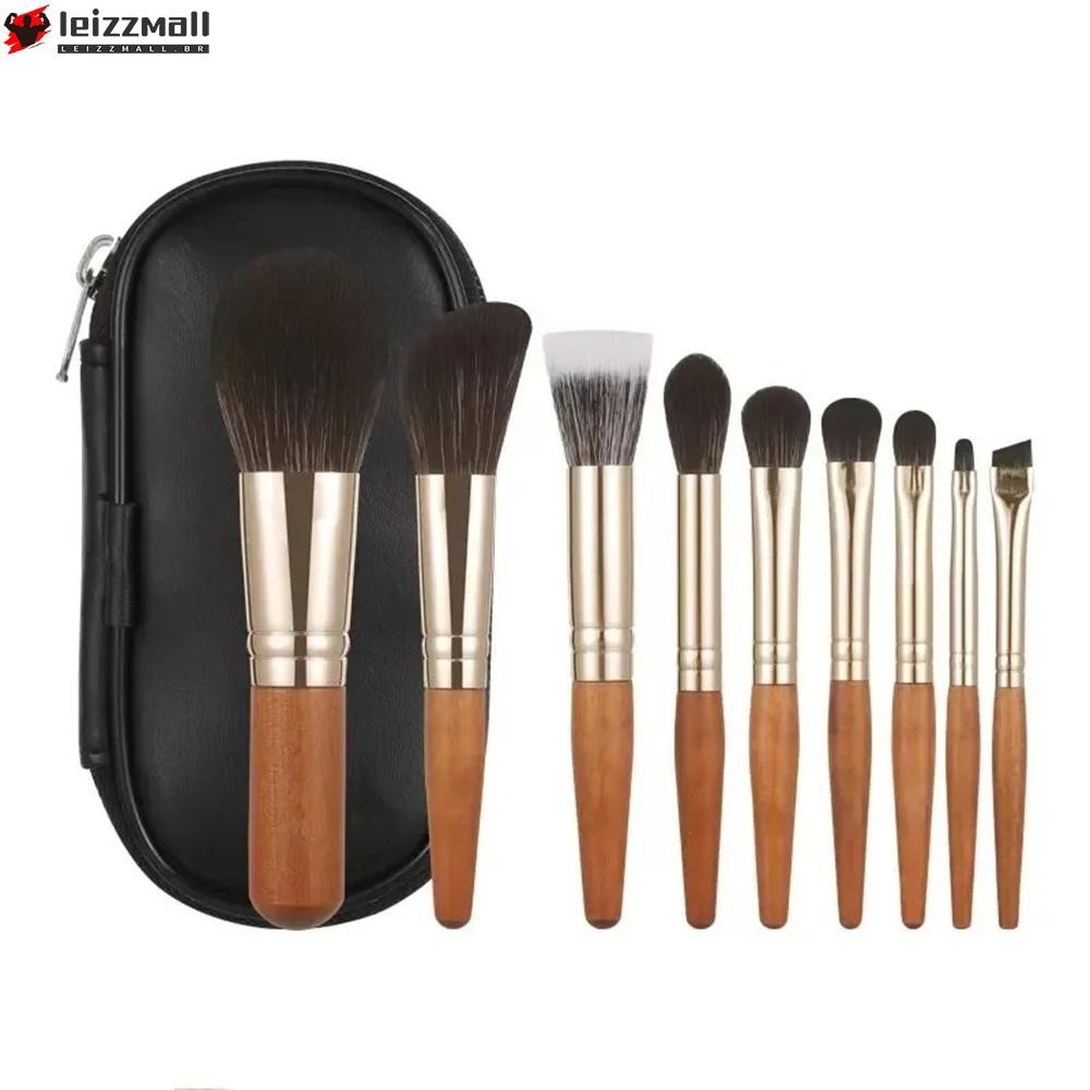 {Leizzmall}Animal Hair Brush Set for Smooth Makeup Results Perfect for Blush and Eyeshadow